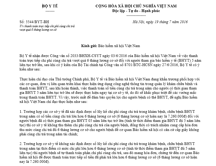 Hướng dẫn thanh toán cho người đóng BHYT từ 5 năm liên tục