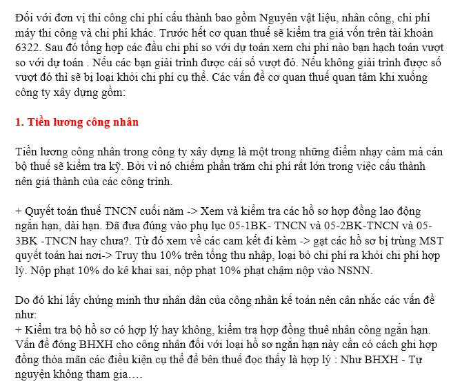 Kinh nghiệm quyết toán Thuế công ty xây dựng