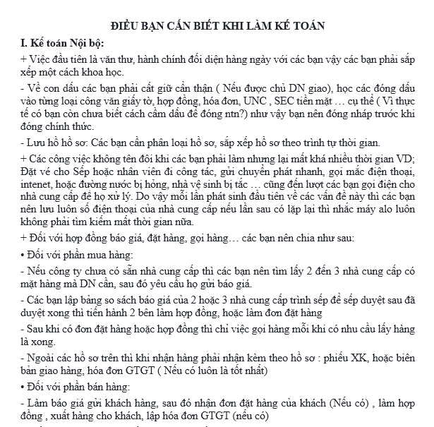 Những điều bạn cần biết khi làm kế toán