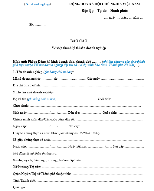 Mẫu báo cáo sử dụng hàng hóa nhập khẩu miễn thuế