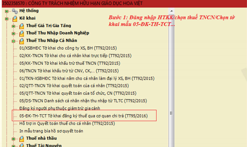 Hướng dẫn thủ tục đăng ký mã số thuế cá nhân cho nhân viên trên ứng dụng QTTNCN 3.3.2 mới nhất 2019