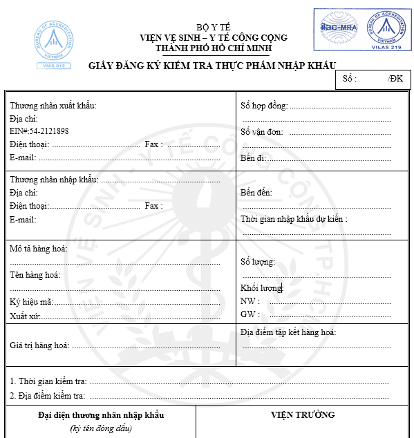 Mẫu giấy kiểm tra chất lượng hàng hóa