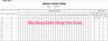 Bảng chấm công bằng File Excel được thiết lập sẵn công thức - Tải về không có quảng cáo