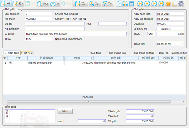 Hướng dẫn sử dụng phân hệ kế toán tiền mặt, tiền gửi