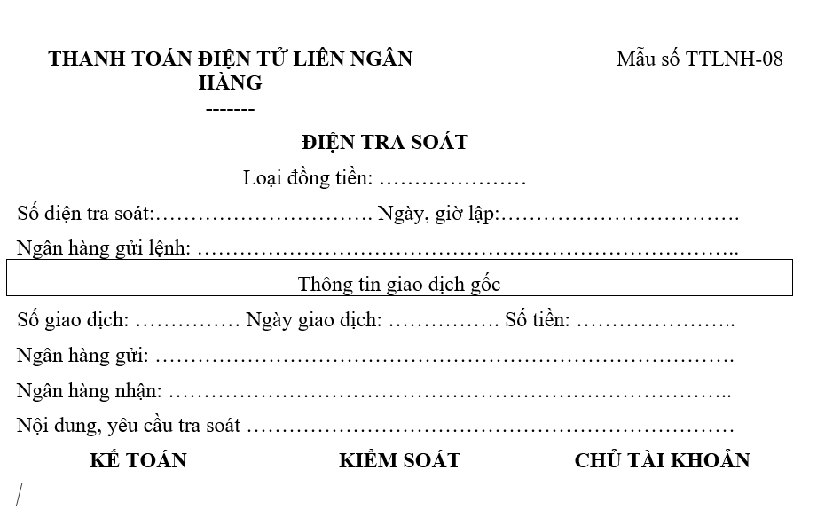 Mẫu điện tra soát