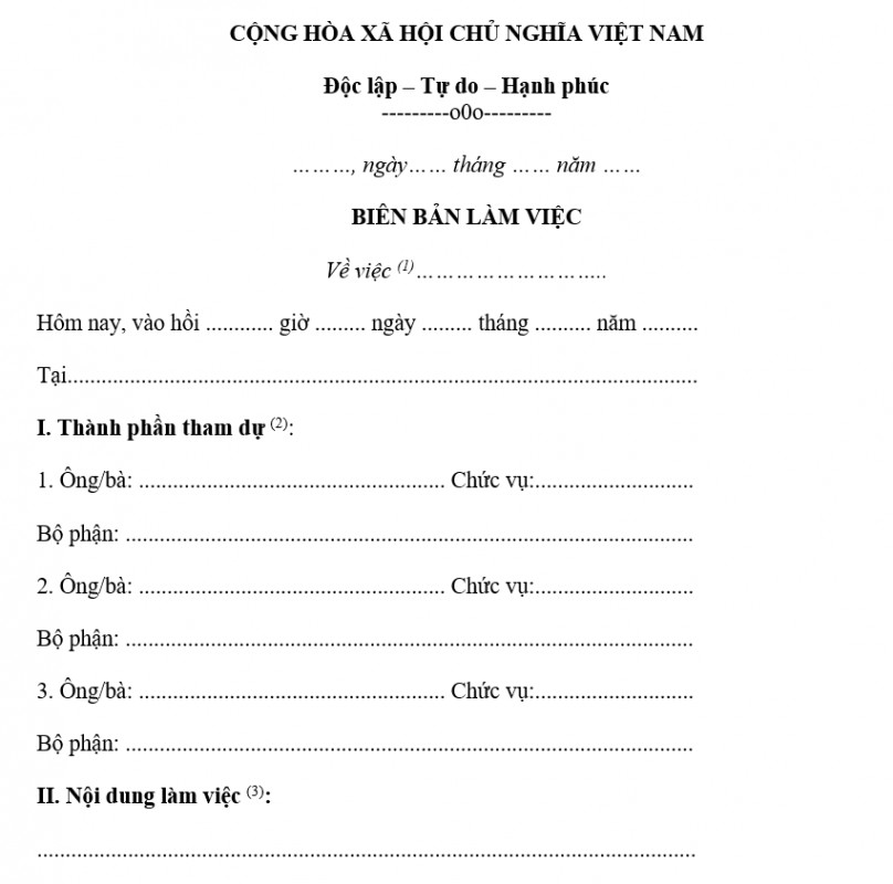 Mẫu biên bản vụ việc